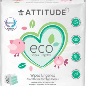 Attitude Vlhčené ubrousky bez vůně 3 x 72 ks