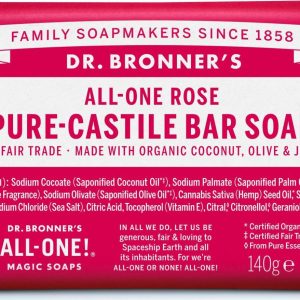Dr. Bronner’s Tuhé mýdlo Rose 140 g