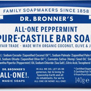 Dr. Bronner’s Tuhé mýdlo Peppermint 140 g