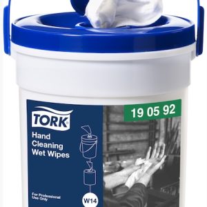 190592 Tork vlhčené utěrky na ruce Handy Bucket, bílé, 58 utěrek, 27 x 27 cm (WET WIPE), W14