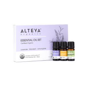 Dárkový set esenciálních olejů Alteya Organics 3×5 ml