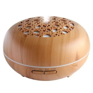 Ultrazvukový difuzér pro esenciální oleje světlé dřevo se vzory Biorůže 550 ml