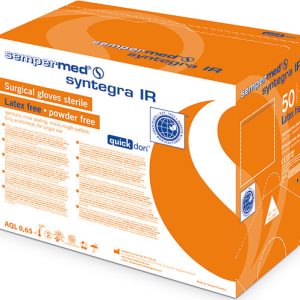 Rukavice chirurgické sterilní Sempermed Syntegra IR, 100 ks, krémové, nepudrované Rozměr: 8,5