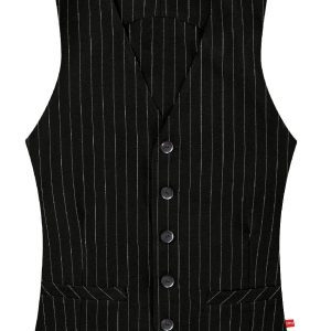 Číšnická vesta TOMA – UNISEX – jemné bílé pásy L