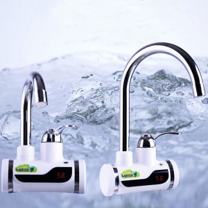 Průtokový ohřívač vody s LED displejem a připojením na stěnu, výkon 3 kW