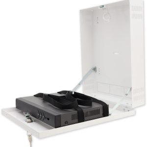 AWO528WS – střední kovový box pro uzamčení rekordéru, nástěnný, bílý