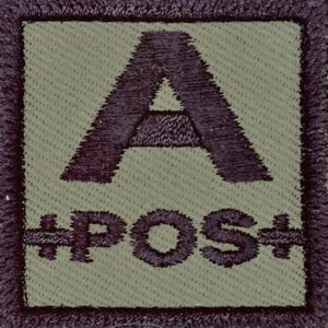 Nášivka: Krevní skupina A POS olivová | černá