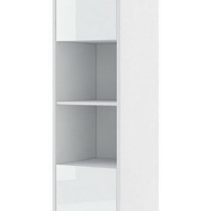 Dvoudvéřová policová skříň ke sklápěcí posteli Monterasso, bílá lesk/bílá mat