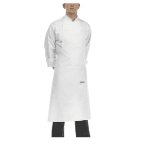 Kuchařská zástěra ke krku EGOchef s kapsou – bílá