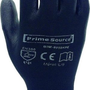 Rukavice povrstvené Prime Source WU805, černé, 1 pár Rozměr: 8