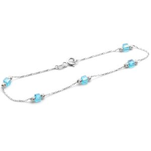 Zlatý náramek BINTY s modrými kamínky