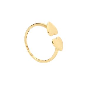 Zlatý prsteň BRIE so dvomi srdiečkami