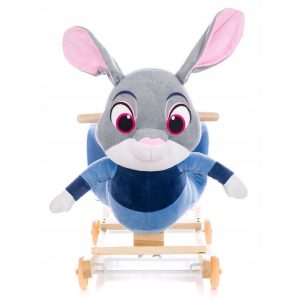 Hudební plyšová houpačka se sedátkem, houpací houpačka s kolečky, tvar králíčka
