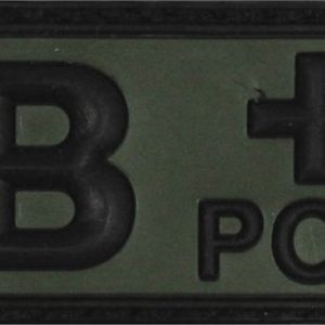 Nášivka gumová 3D: Krevní skupina B POS [50×25] olivová