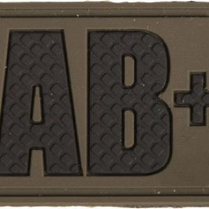 Nášivka gumová 3D: Krevní skupina AB POS [32×43] olivová