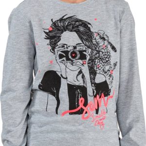 SAM 73 Dívčí triko s dlouhým rukávem CAROL Šedá 116