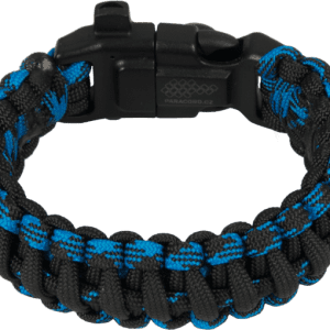 Náramek Paracord FIRESTARTER II. černá | modrá M