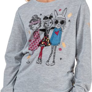 SAM 73 Dívčí triko s dlouhým rukávem CAMILLA Šedá 116