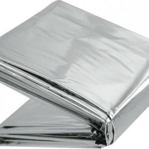 Záchranná přikrývka, termoizolační, fóliová, 160 x 210 cm, 1 ks, stříbrná