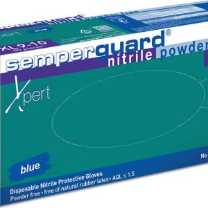 Rukavice nitrilové Semperguard XPERT, 100 ks, modro-zelené, nepudrované Rozměr: M