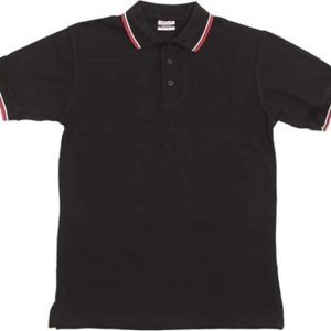 Polokošile černá s bílým a červeným proužkem černá 3XL