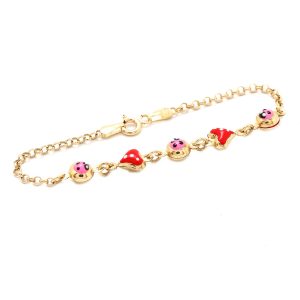 Zlatý dětský náramek s OZDOBAMI