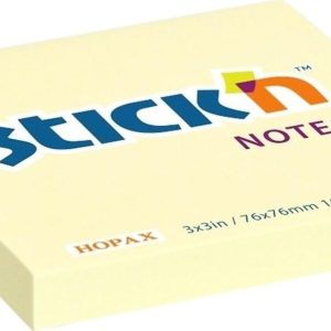 Stick’n Hopax Bloček samolepicí Hopax 76 x 76 mm, 100 lístků, žlutý