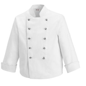Kuchařský rondon DĚTSKÝ EGOchef – bílý s knoflíky L