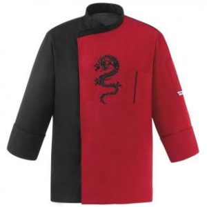 Kuchařský rondon EGOchef – dvoubarevný drak – dlouhý rukáv 4XL