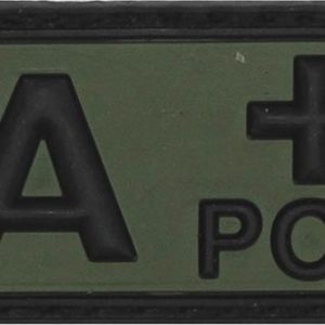 Nášivka gumová 3D: Krevní skupina A POS [50×25] olivová