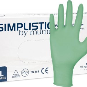 Rukavice nitrilové Simplistic by MUMU, 200 ks, zelené, nepudrované Rozměr: L
