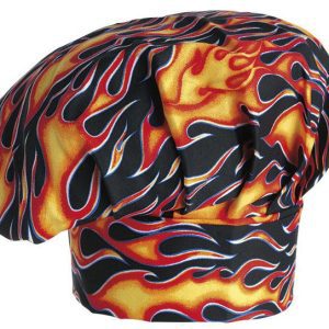 Vysoká kuchařská čepice EGOchef – vzor plameny