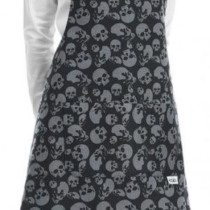 Kuchařská zástěra ke krku EGOchef DÁMSKA s kapsou – smrtky