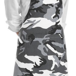 Kuchařská zástěra ke krku EGOchef s kapsou – maskáče