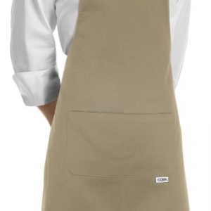 Kuchařská zástěra ke krku EGOchef s kapsou – béžová