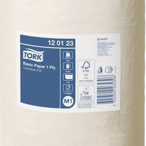 120123 Tork Basic utěrka – střed. odvíjení, Mini, 1 vrstva, 1 x 11, bílá, M1