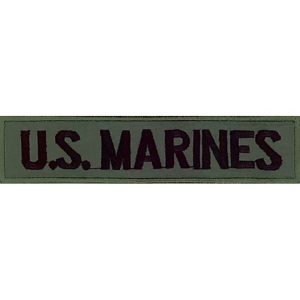 Nášivka: U.S. MARINES olivová | černá