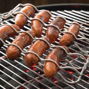 Steven Raichlen Best of Barbecue Nerezový rošt na grilování klobás