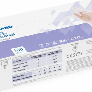 Rukavice vinylové INTCO Synguard 100 ks, transparentní, nepudrované Rozměr: S