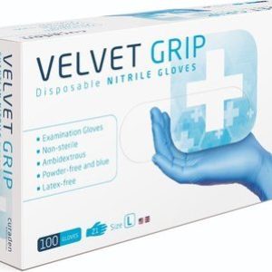 curaGRIP Rukavice nitrilové Velvet Grip, 100 ks, modré, nepudrované Rozměr: XL