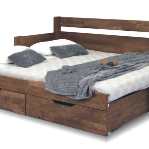 Rozkládací postel s úložným prostorem GABRIEL – Levá, masiv buk