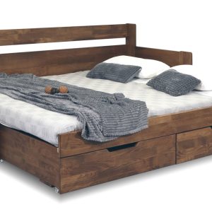 Rozkládací postel s úložným prostorem GABRIEL – Pravá, masiv buk