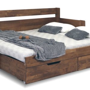 Rozkládací postel s úložným prostorem GABRIEL s područkami, masiv buk