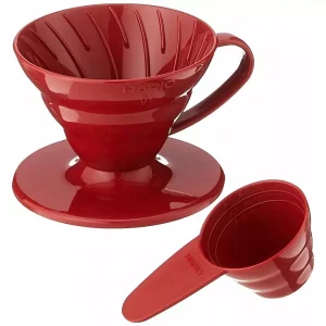 Hario V60-01 plastový dripper, červený