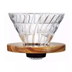 Hario V60-02 skleněný dripper, Olive