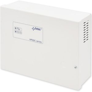 HPSDC-12V8X1A – zdroj 12 VDC/8×0,8A v plech. boxu, nastavitelný výstup, ochrany, LED
