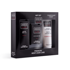 Dárková sada pro muže s růžovým olejem – krém po holení, mýdlo a sprchový gel Regina Roses
