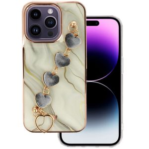 Pouzdro silikon Apple iPhone 14 PRO Deco Chain Loop vzor 1 bílé