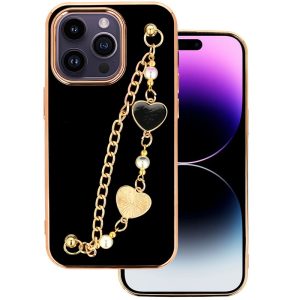 Pouzdro silikon Apple iPhone 14 PRO Deco Chain Loop vzor 3 černé