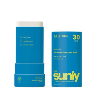 Dětská 100 % minerální ochranná tyčinka na celé tělo ATTITUDE (SPF 30) bez vůně 60g